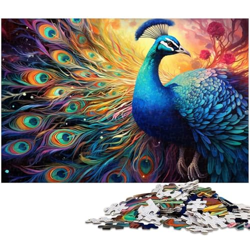 Puzzle 1000 Teile für Erwachsene Fantasie bunter Pfau Lernspiele Weihnachts und Geburtstagsgeschenke für Teenager ab 14 Jahren 1000 Teile (38 x 26 cm) von zouxangzz