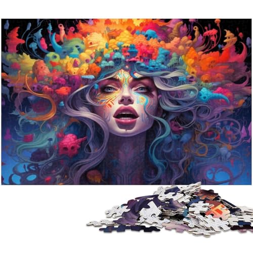 Puzzle 1000 Teile für Erwachsene Fantasie farbenfrohes Frauenkunst Puzzle praktisches Spiel ideal für Teenager ab 14 Jahren 1000 Teile (38 x 26 cm) von zouxangzz