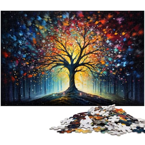 Puzzle 1000 Teile für Erwachsene Fantasie farbenfrohes Sternenhimmel Baum Puzzle praktisches Spiel ideal für Teenager ab 14 Jahren 1000 Teile (75 x 50 cm) von zouxangzz