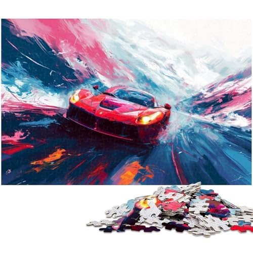 Puzzle 1000 Teile für Erwachsene Farb Sportwagen Puzzle Lernspiele Weihnachts und Geburtstagsgeschenke für Teenager ab 14 Jahren (Größe 75 x 50 cm) von zouxangzz