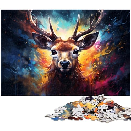 Puzzle 1000 Teile für Erwachsene Farbiges Sikahirsch Puzzle Lernspiele Weihnachts und Geburtstagsgeschenke für Teenager ab 14 Jahren 1000 PCS (75 x 50 cm) von zouxangzz