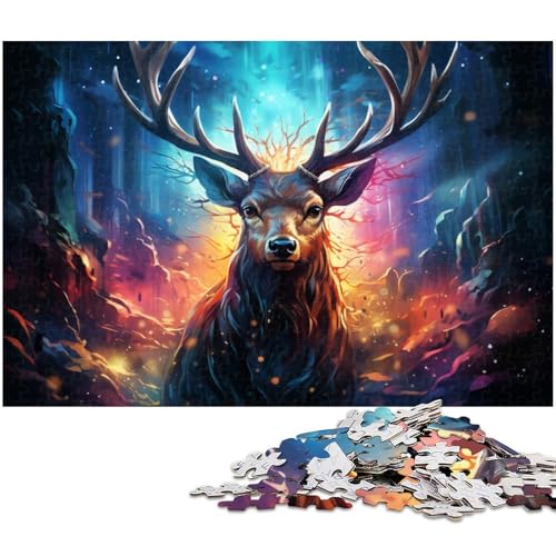 Puzzle 1000 Teile für Erwachsene Farbiges Sikahirsch Puzzle Wanddekoration tolles Geschenk für Teenager ab 14 Jahren 1000 PCS (75x50cm) von zouxangzz