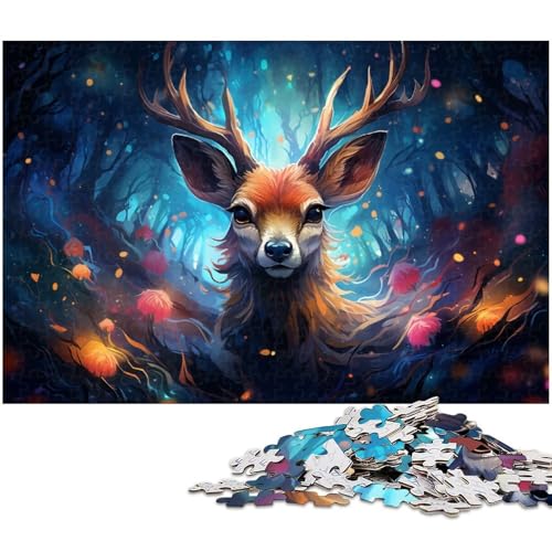 Puzzle 1000 Teile für Erwachsene Farbiges Sikahirsch Puzzle Wanddekoration tolles Geschenk für Teenager ab 14 Jahren 1000 PCS (75x50cm) von zouxangzz