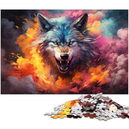 Puzzle 1000 Teile für Erwachsene Farbkunst Wolf Puzzle Lernspiele Weihnachts und Geburtstagsgeschenke für Teenager ab 14 Jahren 1000 PCS (75 x 50 cm) von zouxangzz