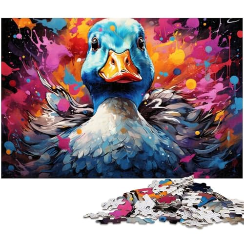 Puzzle 1000 Teile für Erwachsene Farbmalerei Enten Puzzle Wanddekoration tolles Geschenk für Teenager ab 14 Jahren 1000 PCS (75x50cm) von zouxangzz