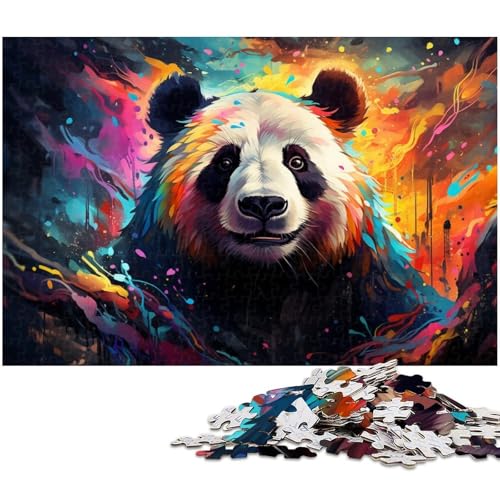 Puzzle 1000 Teile für Erwachsene Farbzeichnung eines Fantasy Panda Puzzles Wanddekoration Geburtstagsgeschenk Wandkunst 1000 PCS (75 x 50 cm) von zouxangzz