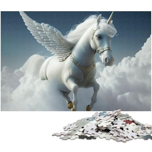 Puzzle 1000 Teile für Erwachsene Fliegendes Pferd Lernspiele Weihnachts und Geburtstagsgeschenke für Teenager ab 14 Jahren (Größe 75 x 50 cm) von zouxangzz