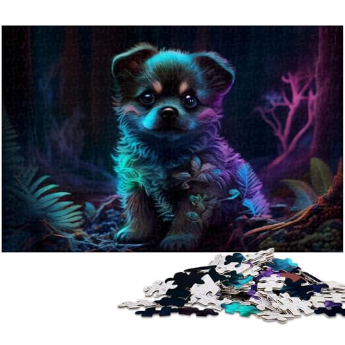 Puzzle 1000 Teile für Erwachsene Haustier Pudel Puzzle Lernspiele Weihnachts und Geburtstagsgeschenke für Teenager ab 14 Jahren (Größe 75 x 50 cm) von zouxangzz