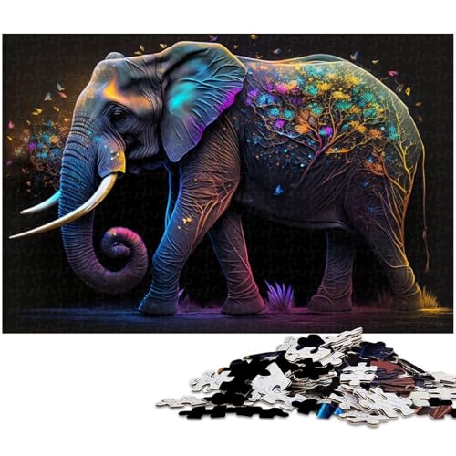 Puzzle 1000 Teile für Erwachsene Himmlische Tiere Elefanten Puzzle Lernspiele Weihnachts und Geburtstagsgeschenke für Teenager ab 14 Jahren (Größe 75 x 50 cm) von zouxangzz