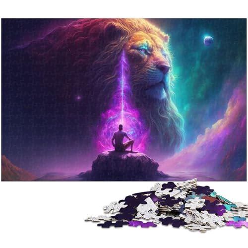 Puzzle 1000 Teile für Erwachsene König der Löwen des Dschungels Lernspiele Weihnachts und Geburtstagsgeschenke für Teenager ab 14 Jahren 1000 PCS (75 x 50 cm) von zouxangzz