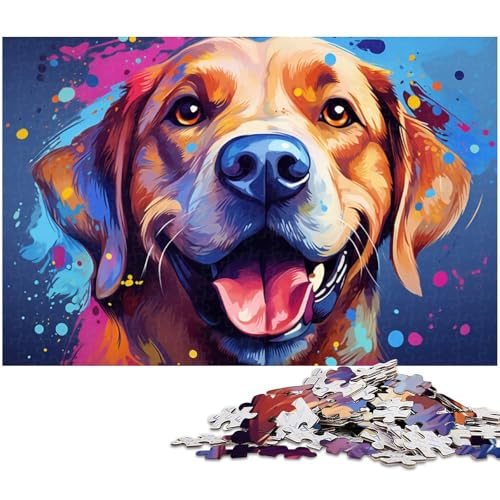 Puzzle 1000 Teile für Erwachsene Labradors farbenfrohes psychedelisches Kunstpuzzle Lernspiele Weihnachts und Geburtstagsgeschenke für Teenager ab 14 Jahren 1000 Teile (75 x 50 cm) von zouxangzz