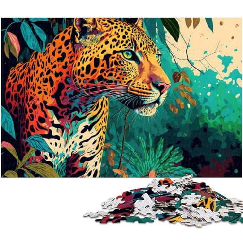 Puzzle 1000 Teile für Erwachsene Leoparden Tierpuzzle praktisches Spiel ideal für Teenager ab 14 Jahren 1000 Teile (75 x 50 cm) von zouxangzz