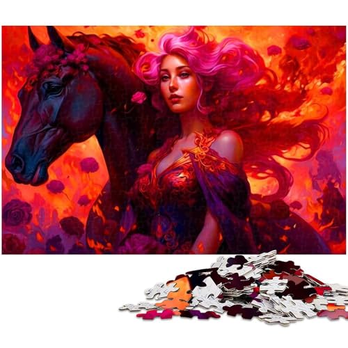 Puzzle 1000 Teile für Erwachsene Mädchen und Pferdepuzzle Lernspiele Weihnachts und Geburtstagsgeschenke für Teenager ab 14 Jahren (Größe 75 x 50 cm) von zouxangzz