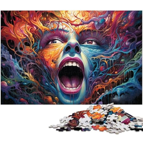 Puzzle 1000 Teile für Erwachsene Malen Farbgesichtspuzzle praktisches Spiel ideal für Teenager ab 14 Jahren 1000 PCS (38 x 26 cm) von zouxangzz
