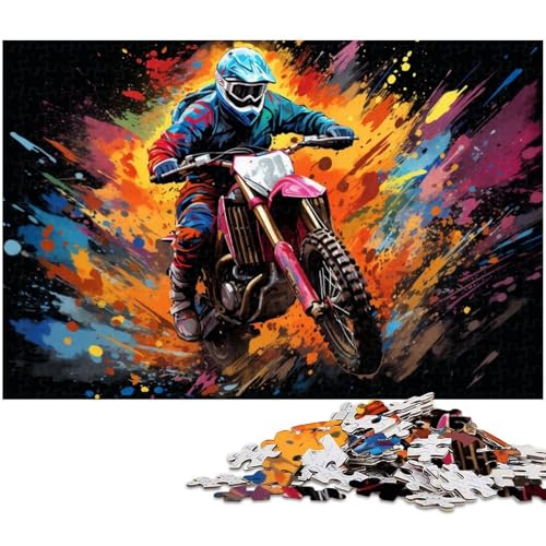 Puzzle 1000 Teile für Erwachsene Motorradfahrer Puzzle Wanddekoration Geburtstagsgeschenk Wandkunst 1000 Teile (75 x 50 cm) von zouxangzz