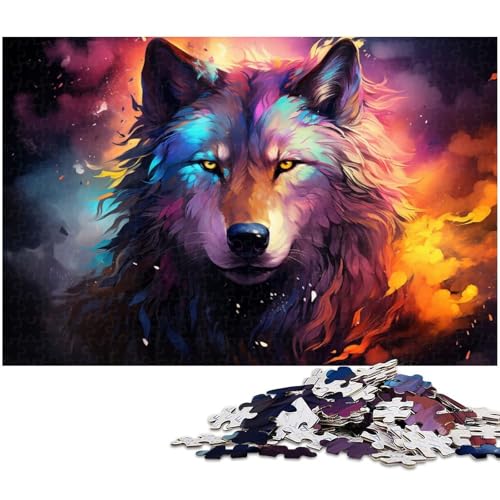 Puzzle 1000 Teile für Erwachsene Mysteriöser Weltraumwolf Puzzle Wanddekoration tolles Geschenk für und Teenager ab 14 Jahren 1000 PCS (75x50cm) von zouxangzz