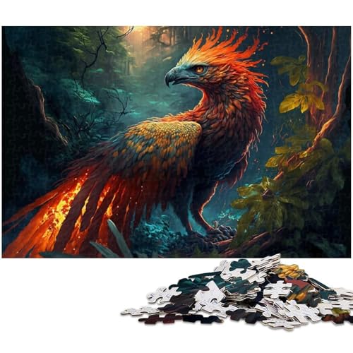 Puzzle 1000 Teile für Erwachsene Mystischer Phönix Lernspiele Weihnachts und Geburtstagsgeschenke für Teenager ab 14 Jahren (Größe 38 x 26 cm) von zouxangzz
