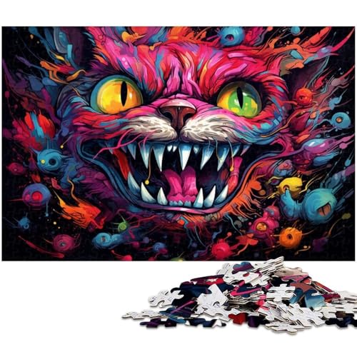 Puzzle 1000 Teile für Erwachsene Psychedelic Cat14 anspruchsvolles schwieriges Puzzle EIN Kunstwerk für Jugendliche ab 14 Jahren 1000 Teile (75 x 50 cm) von zouxangzz