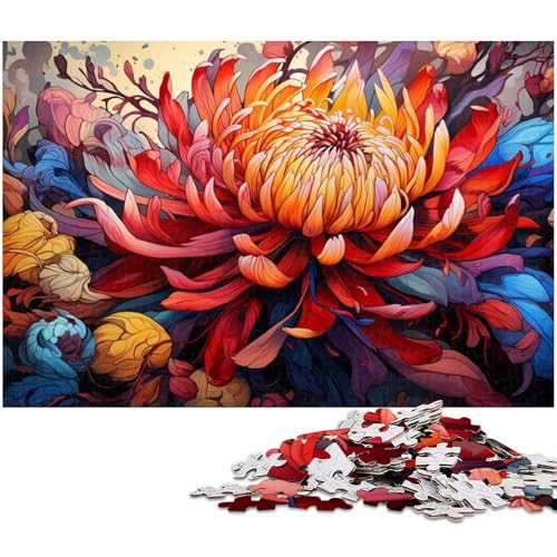 Puzzle 1000 Teile für Erwachsene Psychedelische Bunte Blumen Lernspiele Weihnachts und Geburtstagsgeschenke für Teenager ab 14 Jahren 1000 PCS (38 x 26 cm) von zouxangzz