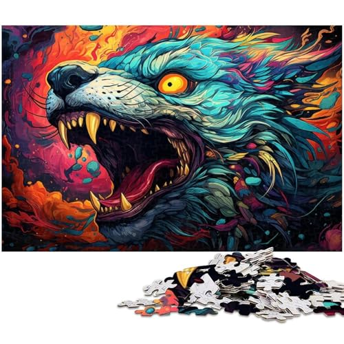 Puzzle 1000 Teile für Erwachsene Psychedelisches Buntes Tierpuzzle Lernspiele Weihnachts und Geburtstagsgeschenke für Teenager ab 14 Jahren 1000 PCS (38 x 26 cm) von zouxangzz