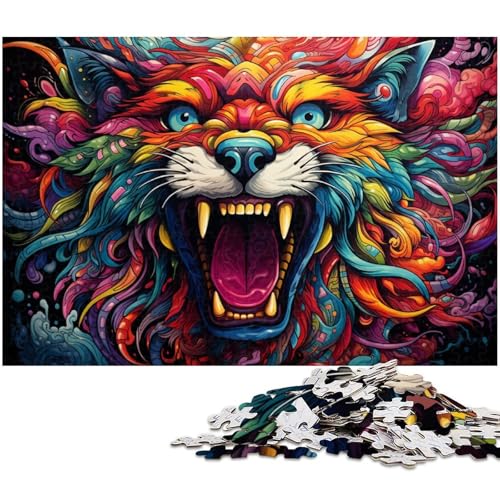 Puzzle 1000 Teile für Erwachsene Psychedelisches Buntes Tierpuzzle Lernspiele Weihnachts und Geburtstagsgeschenke für Teenager ab 14 Jahren 1000 PCS (75 x 50 cm) von zouxangzz