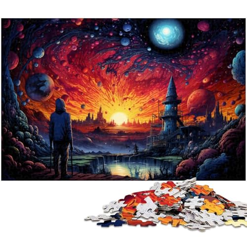 Puzzle 1000 Teile für Erwachsene Psychedelisches Farbkunst Puzzle Lernspiele Weihnachts und Geburtstagsgeschenke für Teenager ab 14 Jahren 1000 PCS (75 x 50 cm) von zouxangzz