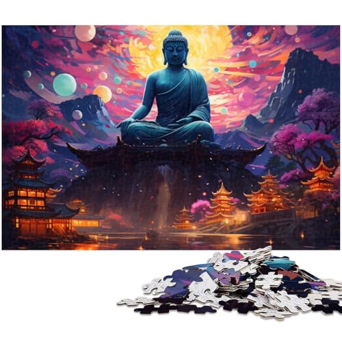 Puzzle 1000 Teile für Erwachsene Psychedelisches Puzzle „Der große Buddha Lernspiele Weihnachts und Geburtstagsgeschenke für Teenager ab 14 Jahren (Größe 75 x 50 cm) von zouxangzz