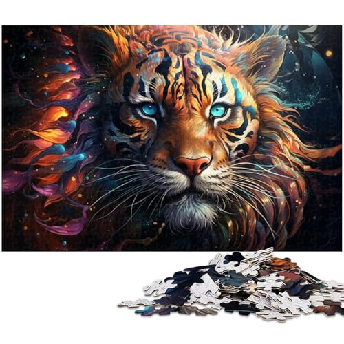 Puzzle 1000 Teile für Erwachsene Psychedelisches Tiertiger Puzzle Lernspiele Weihnachts und Geburtstagsgeschenke für Teenager ab 14 Jahren (Größe 75 x 50 cm) von zouxangzz