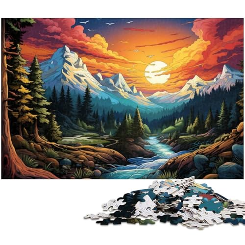 Puzzle 1000 Teile für Erwachsene Psychedelisches buntes Landschaftspuzzle Lernspiele Weihnachts und Geburtstagsgeschenke für Teenager ab 14 Jahren 1000 PCS (38 x 26 cm) von zouxangzz