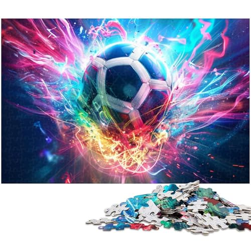 Puzzle 1000 Teile für Erwachsene Regenbogen Fußball Puzzle Lernspiele Weihnachts und Geburtstagsgeschenke für Teenager ab 14 Jahren (Größe 38 x 26 cm) von zouxangzz