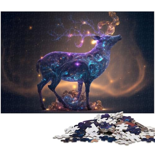 Puzzle 1000 Teile für Erwachsene Rentier Puzzle Lernspiele Weihnachts und Geburtstagsgeschenke für Teenager ab 14 Jahren (Größe 75 x 50 cm) von zouxangzz