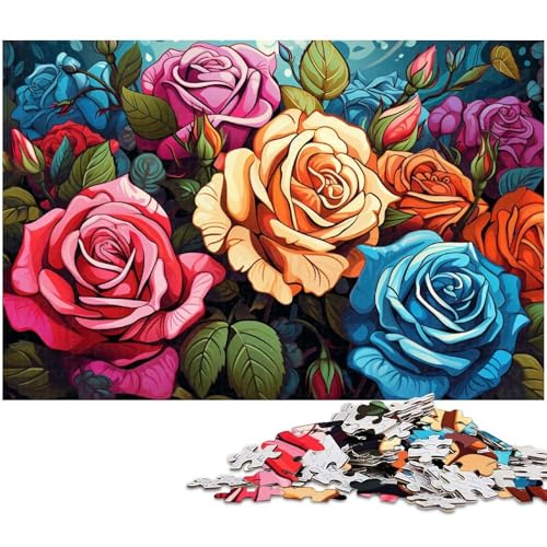 Puzzle 1000 Teile für Erwachsene Rosenpuzzle Wanddekoration Geburtstagsgeschenk Wandkunst 1000 PCS (75 x 50 cm) von zouxangzz