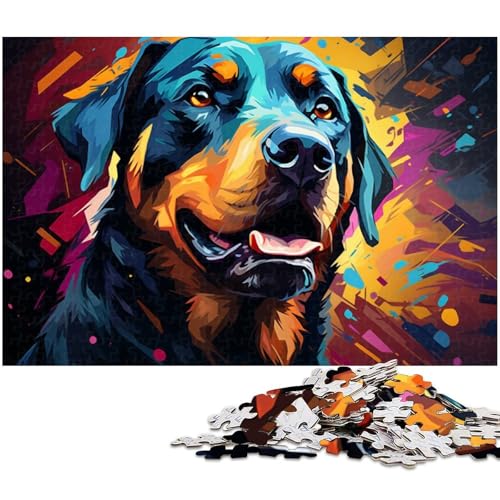 Puzzle 1000 Teile für Erwachsene Rottweiler Puzzle Lernspiele Weihnachts und Geburtstagsgeschenke für Teenager ab 14 Jahren 1000 PCS (75 x 50 cm) von zouxangzz