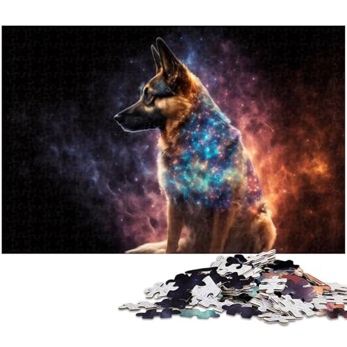 Puzzle 1000 Teile für Erwachsene Schäferhund Puzzle Lernspiele Weihnachts und Geburtstagsgeschenke für Teenager ab 14 Jahren (Größe 75 x 50 cm) von zouxangzz