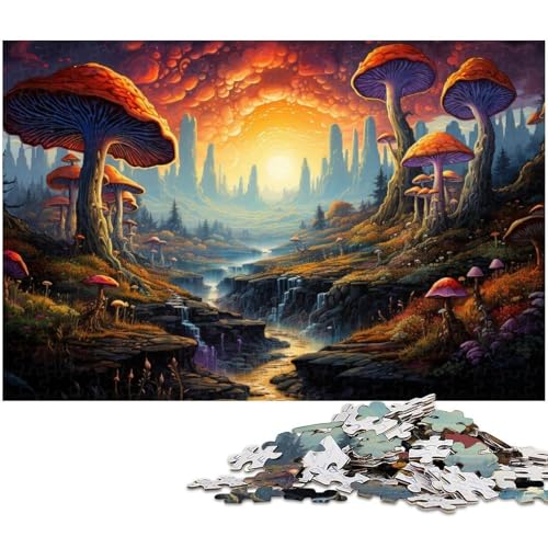 Puzzle 1000 Teile für Erwachsene Schöne psychedelische Pilze Lernspiele Weihnachts und Geburtstagsgeschenke für Teenager ab 14 Jahren 1000 PCS (38 x 26 cm) von zouxangzz
