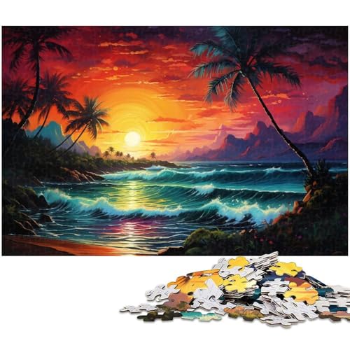 Puzzle 1000 Teile für Erwachsene Schönes buntes Strandpuzzle Wanddekoration Geburtstagsgeschenk Wandkunst 1000 PCS (75 x 50 cm) von zouxangzz