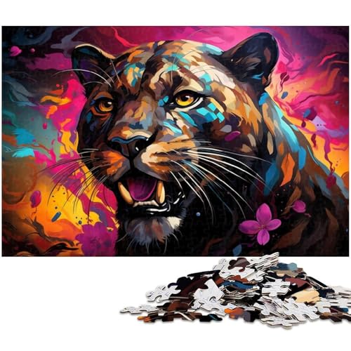 Puzzle 1000 Teile für Erwachsene Schwarzer Panther Tierpuzzle Lernspiele Weihnachts und Geburtstagsgeschenke für Teenager ab 14 Jahren 1000 Teile (38 x 26 cm) von zouxangzz