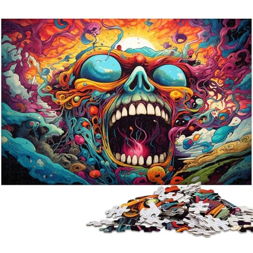 Puzzle 1000 Teile für Erwachsene Stellen Sie Sich farbenfrohe psychedelische Monster vor Lernspiele Weihnachts und Geburtstagsgeschenke für Teenager ab 14 Jahren 1000 Teile (75 x 50 cm) von zouxangzz