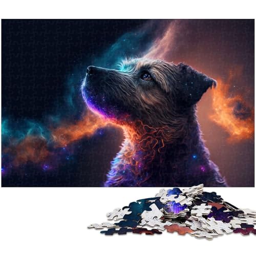 Puzzle 1000 Teile für Erwachsene Terrier Puzzle Lernspiele Weihnachts und Geburtstagsgeschenke für Teenager ab 14 Jahren (Größe 38 x 26 cm) von zouxangzz