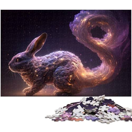 Puzzle 1000 Teile für Erwachsene Tier Kaninchen Puzzle Lernspiele Weihnachts und Geburtstagsgeschenke für Teenager ab 14 Jahren (Größe 75 x 50 cm) von zouxangzz