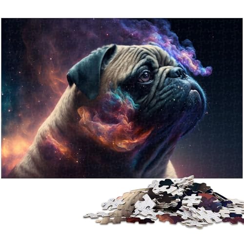 Puzzle 1000 Teile für Erwachsene Tier Mops Puzzle Lernspiele Weihnachts und Geburtstagsgeschenke für Teenager ab 14 Jahren 1000 PCS (75 x 50 cm) von zouxangzz