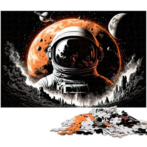 Puzzle 1000 Teile für Erwachsene Weltraum Astronauten Puzzle Wanddekoration Geburtstagsgeschenk Wandkunst (Größe 38 x 26 cm) von zouxangzz