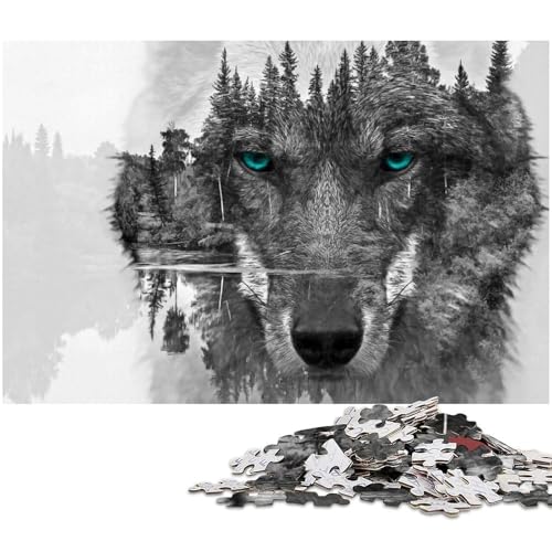 Puzzle 1000 Teile für Erwachsene Wolf Puzzle praktisches Spiel ideal für Teenager ab 14 Jahren (Größe 75 x 50 cm) von zouxangzz