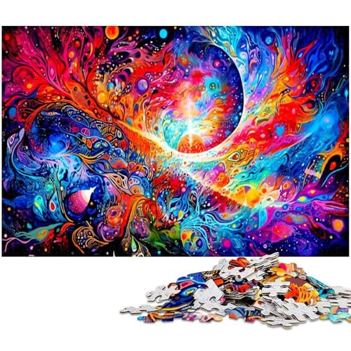 Puzzle 1000 Teile für Erwachsene abstraktes farbenfrohes Puzzle Lernspiele Weihnachts und Geburtstagsgeschenke für Teenager ab 14 Jahren (Größe 38 x 26 cm) von zouxangzz