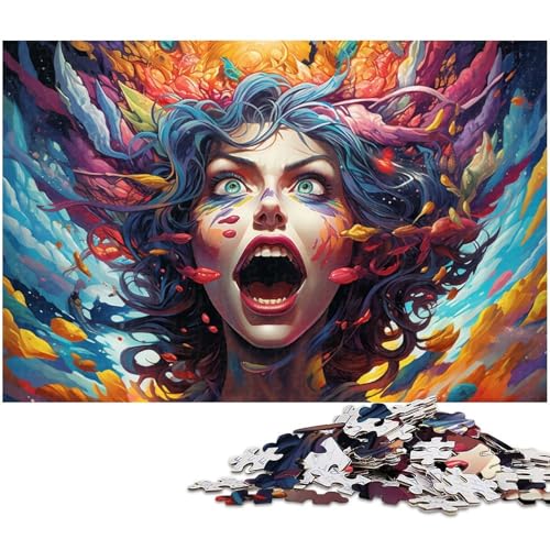 Puzzle 1000 Teile für Erwachsene bizarres farbenfrohes Mädchen Puzzle Lernspiele Weihnachts und Geburtstagsgeschenke für Teenager ab 14 Jahren 1000 Teile (75 x 50 cm) von zouxangzz