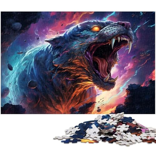 Puzzle 1000 Teile für Erwachsene bizarres psychedelisches Tiger Puzzle Lernspiele Weihnachts und Geburtstagsgeschenke für Teenager ab 14 Jahren 1000 PCS (75 x 50 cm) von zouxangzz