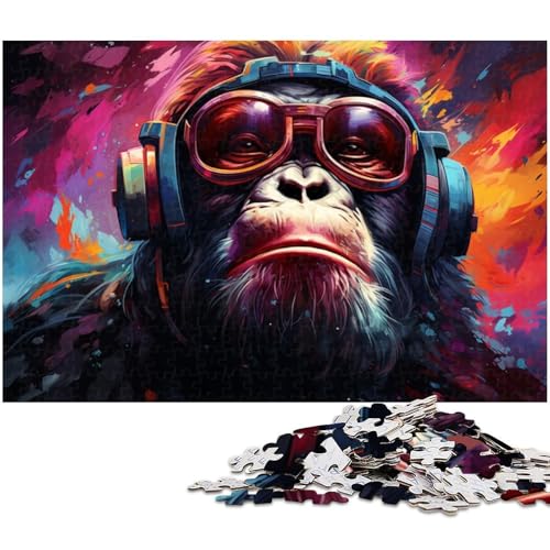 Puzzle 1000 Teile für Erwachsene bunter AFFE Astronaut Puzzle Wanddekoration Geburtstagsgeschenk Wandkunst 1000 Teile (75 x 50 cm) von zouxangzz