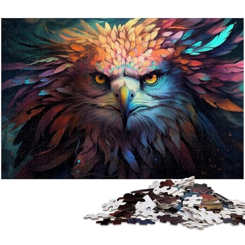 Puzzle 1000 Teile für Erwachsene buntes Adler Gemälde Puzzle Wanddekoration tolles Geschenk für Teenager ab 14 Jahren 1000 PCS (38 x 26 cm) von zouxangzz