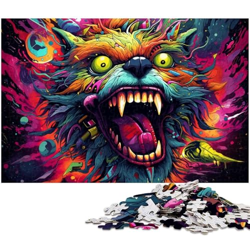 Puzzle 1000 Teile für Erwachsene buntes Alien Wolf Puzzle Lernspiele Weihnachts und Geburtstagsgeschenke für Teenager ab 14 Jahren 1000 PCS (75 x 50 cm) von zouxangzz