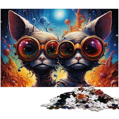 Puzzle 1000 Teile für Erwachsene buntes Chihuahua Puzzle Lernspiele Weihnachts und Geburtstagsgeschenke für Teenager ab 14 Jahren (Größe 75 x 50 cm) von zouxangzz